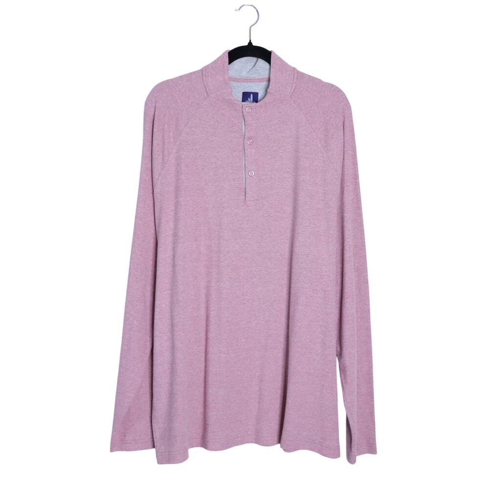 JOHNNIE-O Whaling Henley Pullover Sweater Malibu Red Long Sleeve Men's 2XL